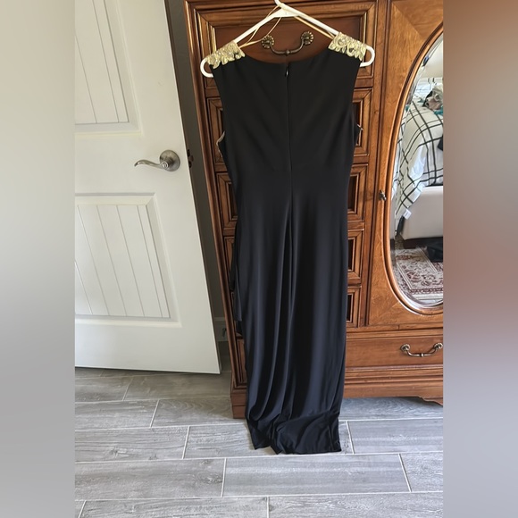 Alex Evenings black gold ruched maxi dress 4P NWOT - Picture 7 of 12